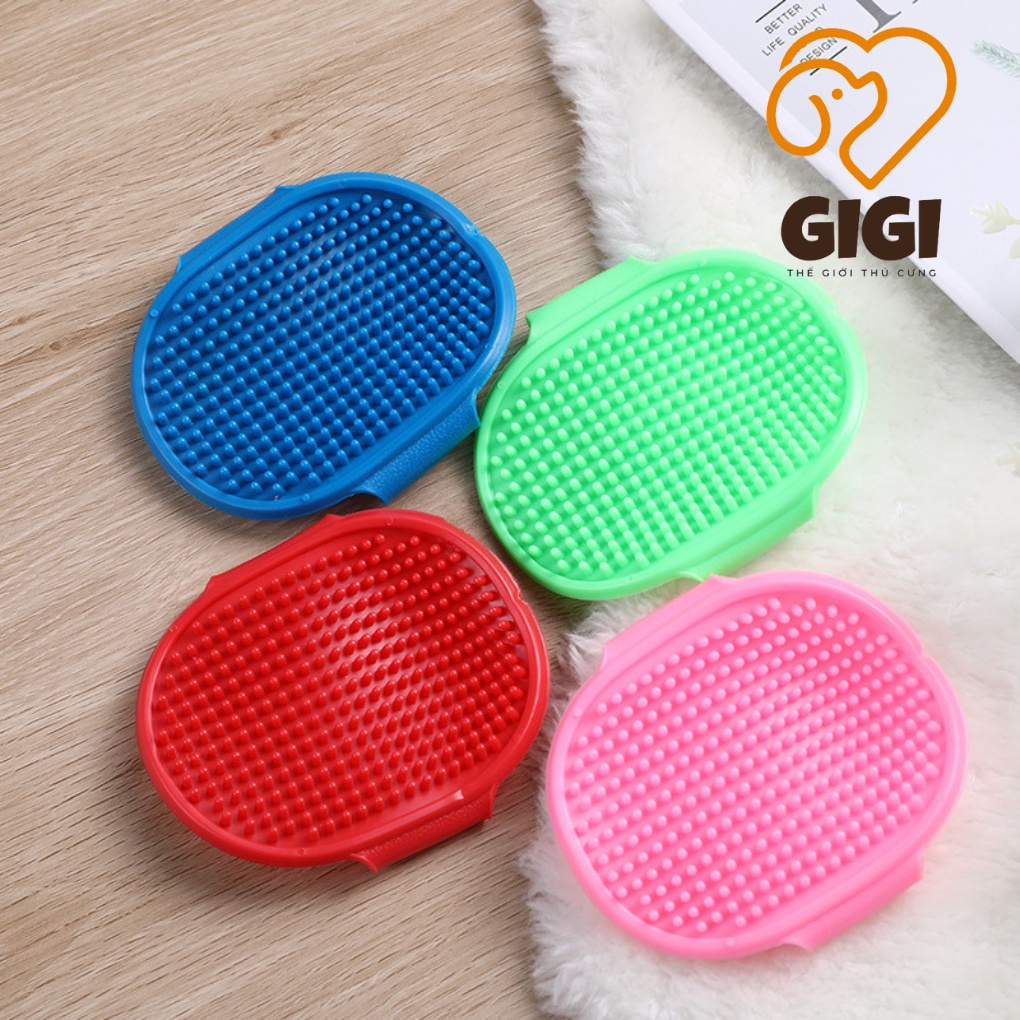 Bàn chà nhựa dẻo chải lông và tắm thú cưng dụng cụ vệ sinh làm đẹp massage phụ kiện chó mèo - GiGi Pet Shop