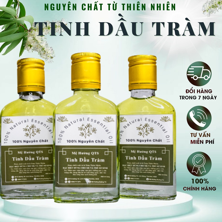 Tinh dầu tràm huế nguyên chất nhà nấu cho bé đuổi muỗi tắm thoa MỆ HƯỜNG QUẢNG TRỊ 10ml, 100ml