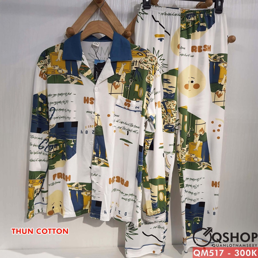 Bộ đồ pijama nam thun cotton mềm không quá dày QSHOP QM515 - QM516 - QM517