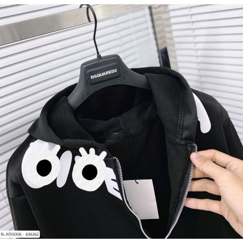 Áo Khoác Xương Cá ❤ Áo Nỉ 2 Lớp Dày Dặn Dáng Rộng Nam Nữ HRQ08