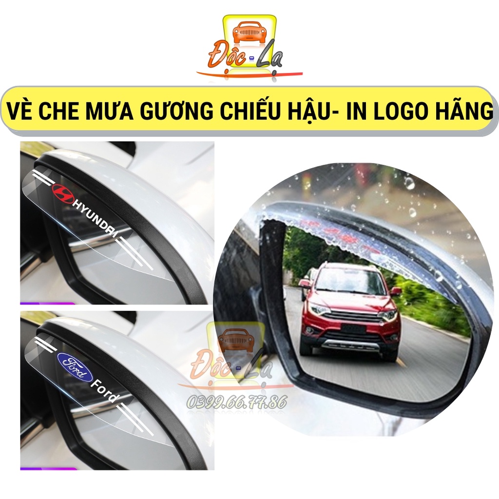 Vè che mưa gương chiếu hậu ô tô Logo Hãng Hyundai Toyota Mazda Mitsubishi KIA Ford