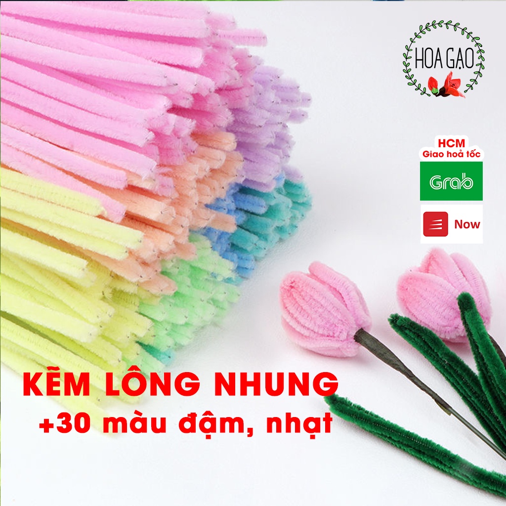 Que kẽm làm hoa nụ tầm xuân, thép làm hoa 60cm 80cm HOA GẠO GKH8 đồ làm hoa handmade phụ kiện làm hoa