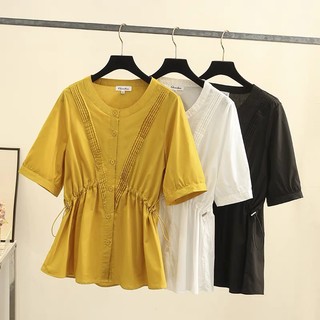 Áo Bigsize Nữ Mập Fashion Áo Bigsize Chất Lụa Xốp 3 Màu Thiết Kế Xếp Ly Ngực Rút Dây Che Khuyết Đủ Size 50-90 AO00242526