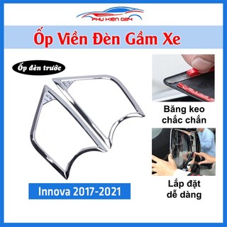 Ốp viền đèn gầm trước xe ô tô Innova 2017-2019 mạ crom, trang trí bảo vệ đèn xe