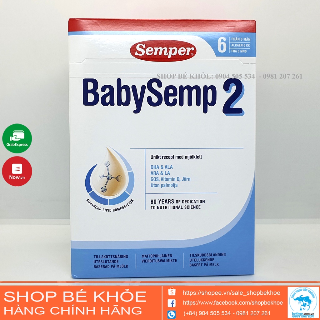 Sữa Semper Baby Semp Thụy Điển số 2 800gr (Mẫu mới - Date mới nhất)