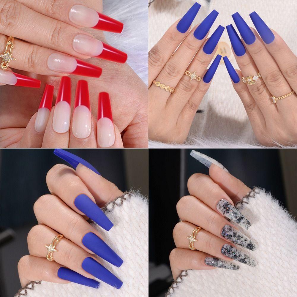 Bộ 24 Móng Tay Giả Che Phủ Toàn Diện Tháo Rời Được