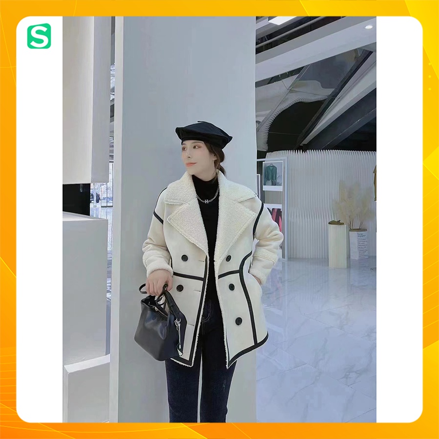 Áo Khoác Da Lộn Lót Lông Cừu Cổ Vest Hàng Quảng Châu Ak0037 - TT Korean