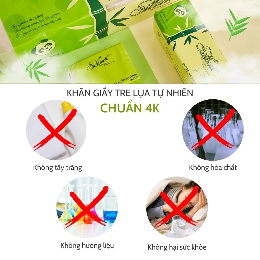 Giấy vệ sinh gấu trúc Silkwell 10 cuộn 3 lớp ,100% bột tre nhập khẩu