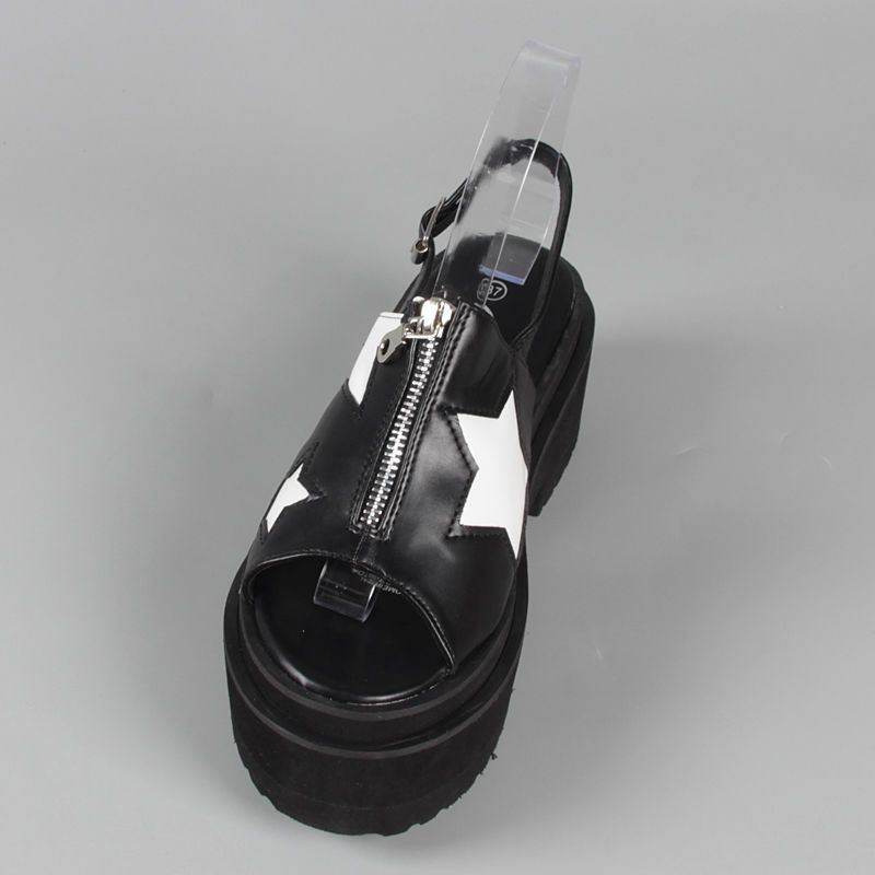 Giày Sandal Đế Xuồng Dày Có Khóa Kéo Trước Thời Trang Mùa Hè Kiểu Mới Dành Cho Bạn Nữ