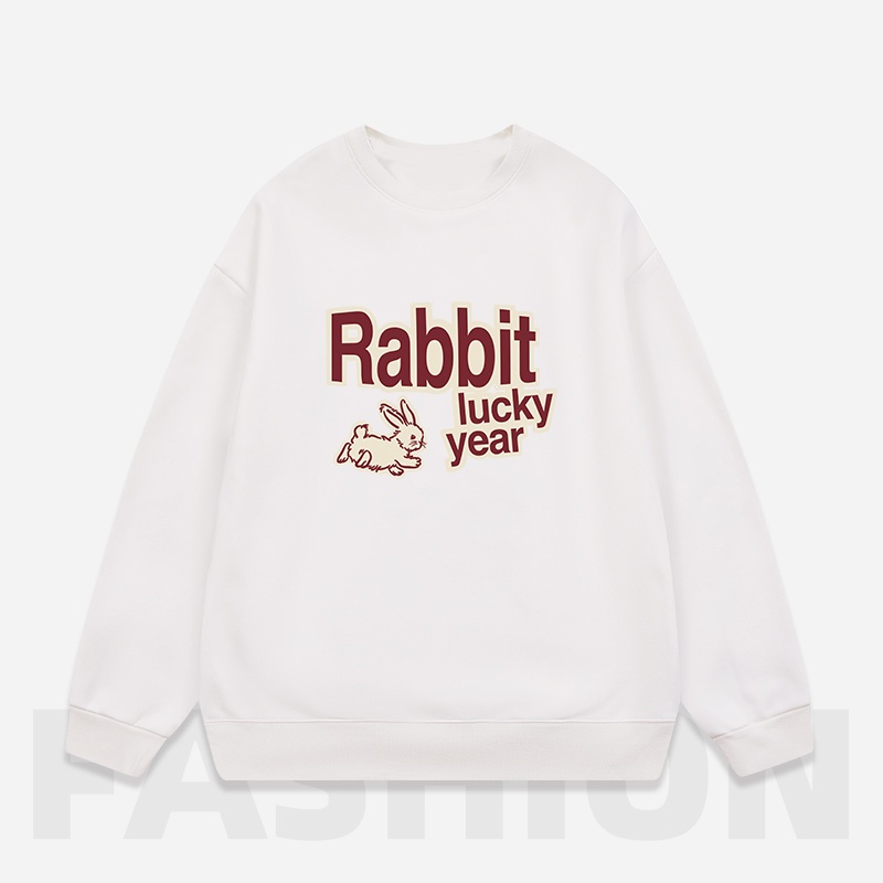 NRVP Áo Khoác Thể Thao Tay Dài Dáng Rộng In Hình Thỏ Năm Mới 2023 Phong Cách Trung Hoa Hàn Quốc Cho Nữ