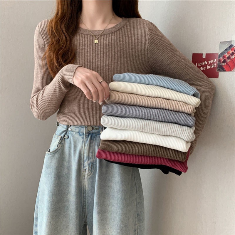 Áo Thun Dài Tay Cổ Tròn Thiết Kế Mới Thời Trang Mùa Xuân Thu Dành Cho Nữ