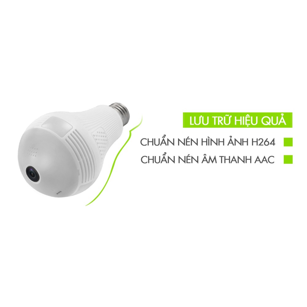 Camera wifi Yoosee camera bóng đèn Góc Quay 360 FULL HD- Đàm Thoại 2 Chiều- Báo Động Chống Trộm BH 5 năm