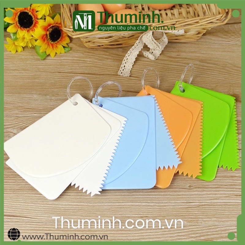 Bộ 3 Dao Vét Bột, Cắt Bột, Tạo Vân Bánh Nhựa
