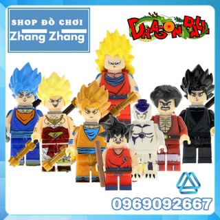 Đồ chơi Xếp hình 7 viên ngọc rồng - Dragon Balls Vegeto Son goku Satan Frieza Broly Minifigures Kopf KF8023