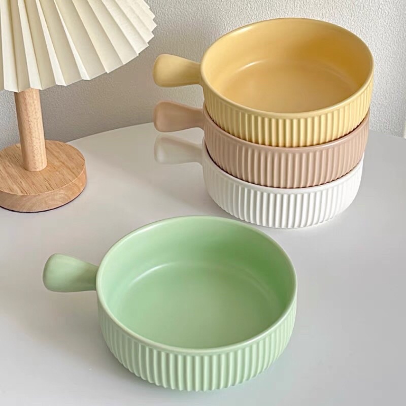 Tô sứ có tay cầm bảng màu pastel Hàn Quốc Bonmi Decor