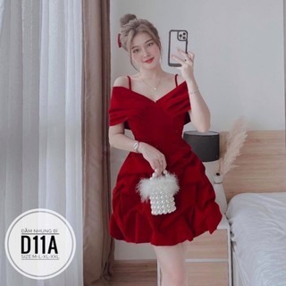 Đầm Nhung Bí Rớt Vai Big Size (55kg đến 100kg)