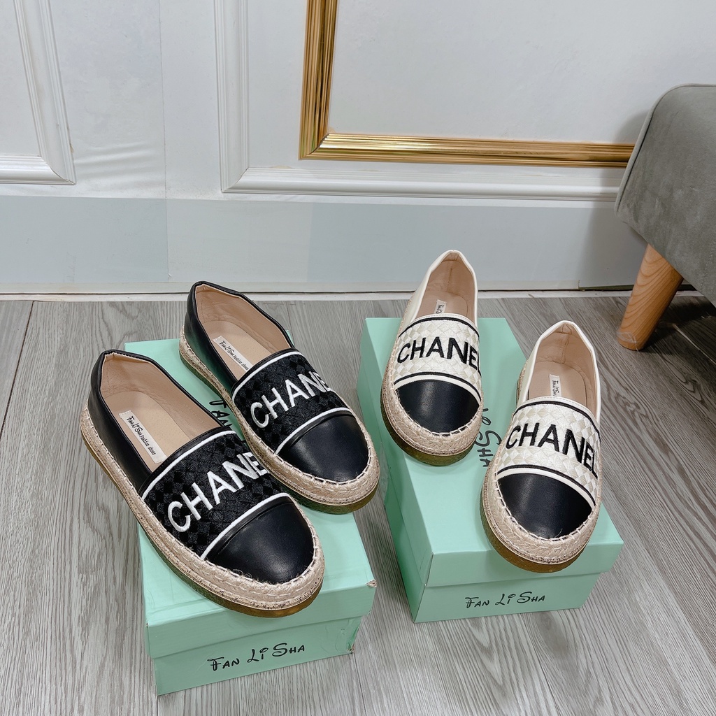 Giày sục cói hoa văn hình đầu hổ nữ độn đế giày sục nữ mẫu mới