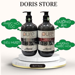 CẶP DẦU GỘI DẦU XẢ DƯỠNG ẨM PHỤC HỒI SIÊU MỀM MƯỢT PURE ARGAN ABANIA 1200ML