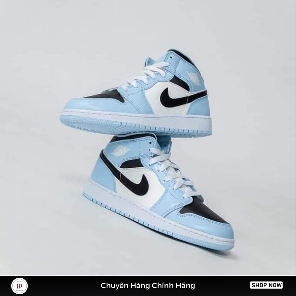 Chính Hãng Giày Nữ Jordan 1 Mid Taxi / Ice Blue / Fire Red / French Blue