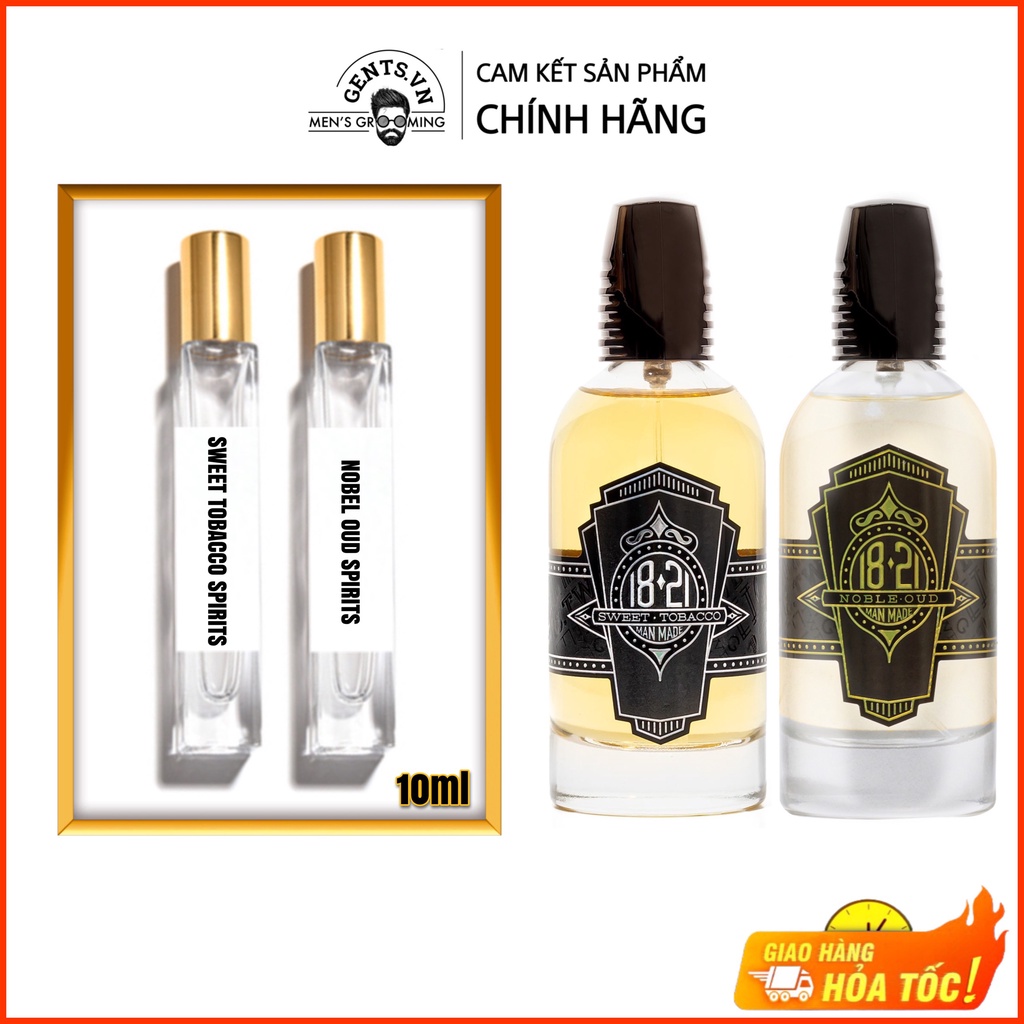 Nước hoa nam 18.21 Man Made Sweet Tobacco, Noble Oud Spirits 10ml - Nước hoa cổ điển cho người đàn ông hiện đại