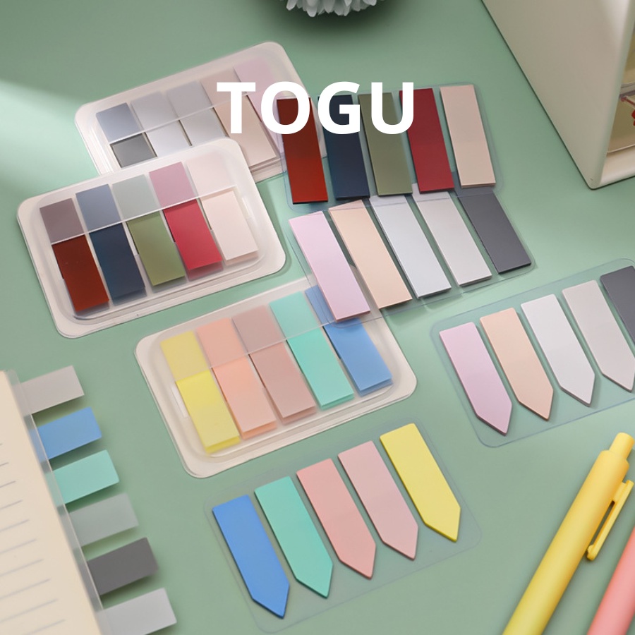 Giấy note phân trang tab đánh dấu TOGU giấy dán ghi chú đánh dấu có keo tự đính nhiều màu dễ thương văn phòng phẩm