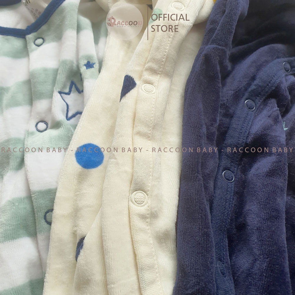 Bộ đồ liền thân bodysleep nỉ nhung tất thú xuất dư bé trai bé gái H&M