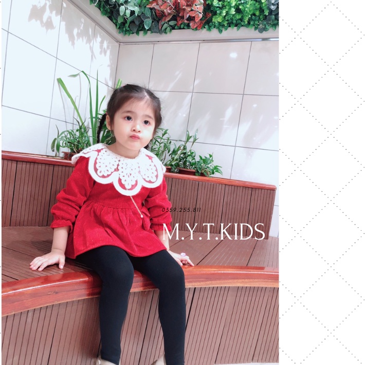 Váy Bé Gái nỉ nhung kèm túi dễ thương Mytkids