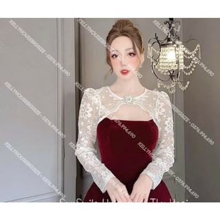 [Hàng Có Sẵn] Bigsize Đầm Nhung Ren Tay Dài (Từ 55kg đến 90kg)