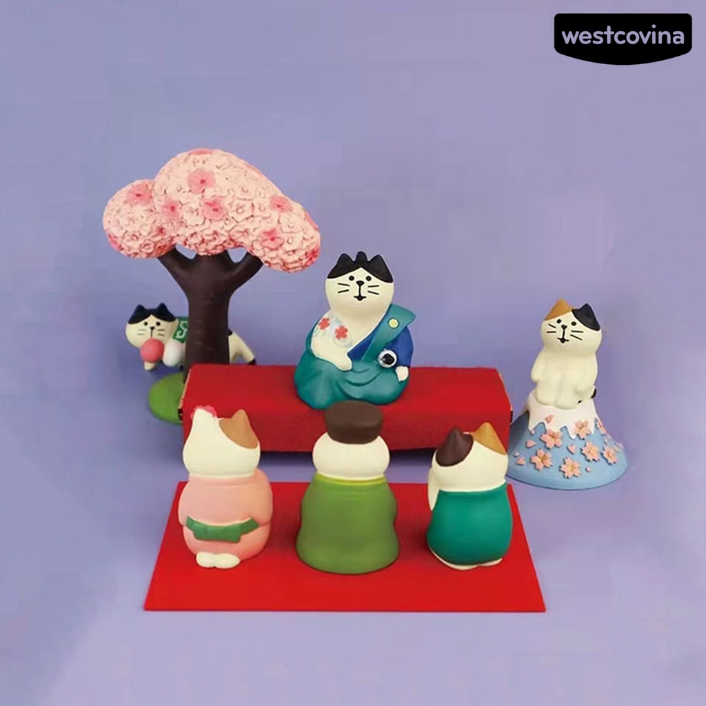 [WEST]⚘Mô Hình Chú Mèo Bằng Nhựa Resin Phong Cách Nhật Bản Đáng Yêu Trang Trí Nhà Cửa DIY