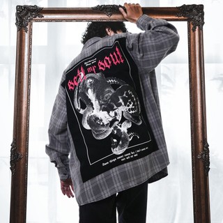 Áo Sơ Mi Flannel Màu Tím Sọc Xanh