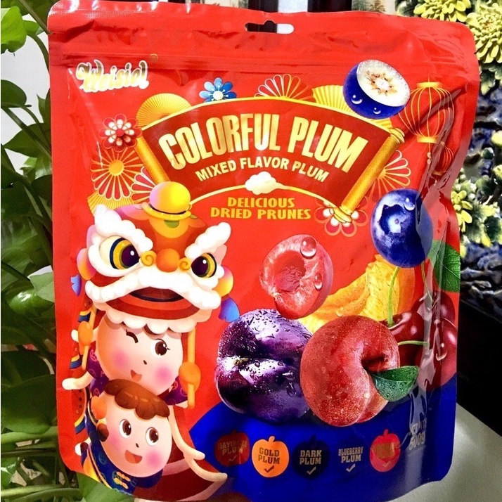 Ômai xí muội mix đủ vị chua chua giòn ngọt siêu ngon - Ô mai mix 5 vị, Ô mai Việt Quất, Ô mai Cherry, Mận, Đào