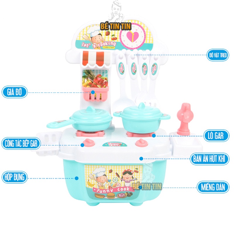 BỘ ĐỒ CHƠI NẤU ĂN, ĐỒ CHƠI NHÀ BẾP CHO BÉ, NHỰA NGUYÊN SINH, AN TOÀN