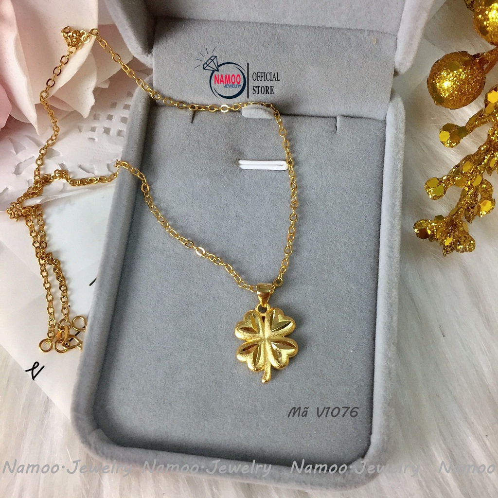 Dây Chuyền V1076 Kiểu Dáng Cỏ 4 Lá trẻ Trung Năng Động Cho Nữ Giới Namoo Jerwelry