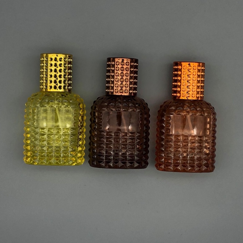 Chai lọ đựng nước hoa thủy tinh 30ml vân kim cương màu dạng xịt phun sương