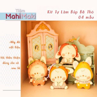Bộ tự làm Móc khóa, Búp bê Thỏ Handmade dễ thương, Kit DIY Thỏ bông 04 mẫu biểu cảm - MahiMaki