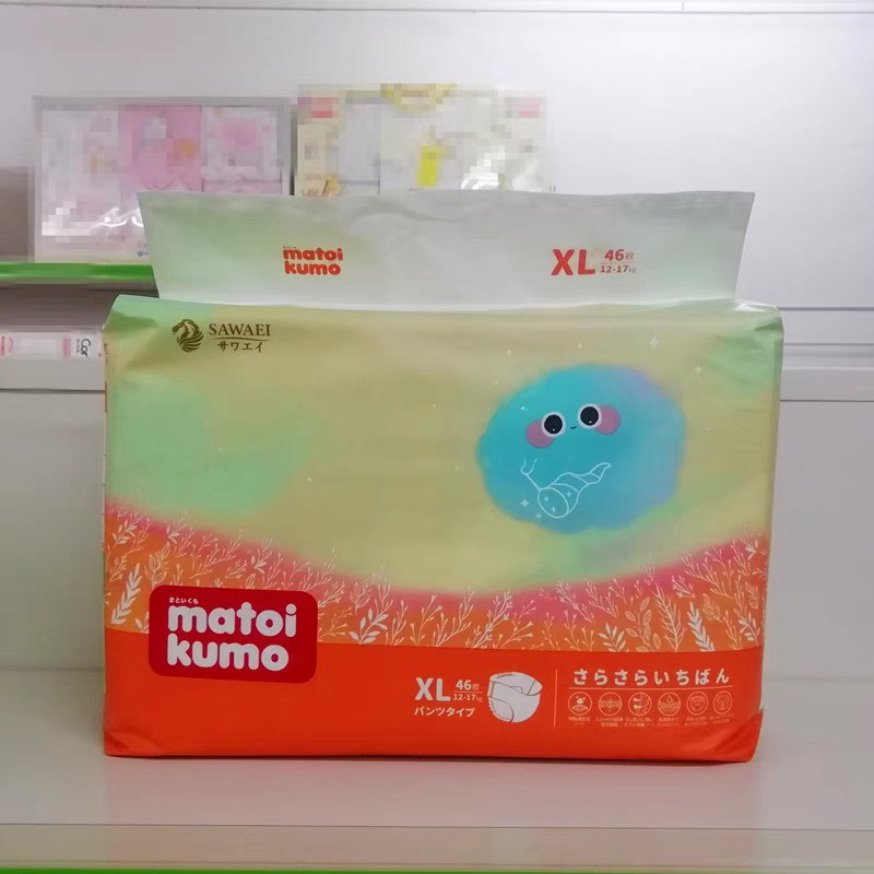 Combo 1 thùng 6 bịch tã quần size XL nhãn hiệu MATOI KUMO dòng Extremely Thin xuất xứ Nhật Bản cho bé 12~17kg