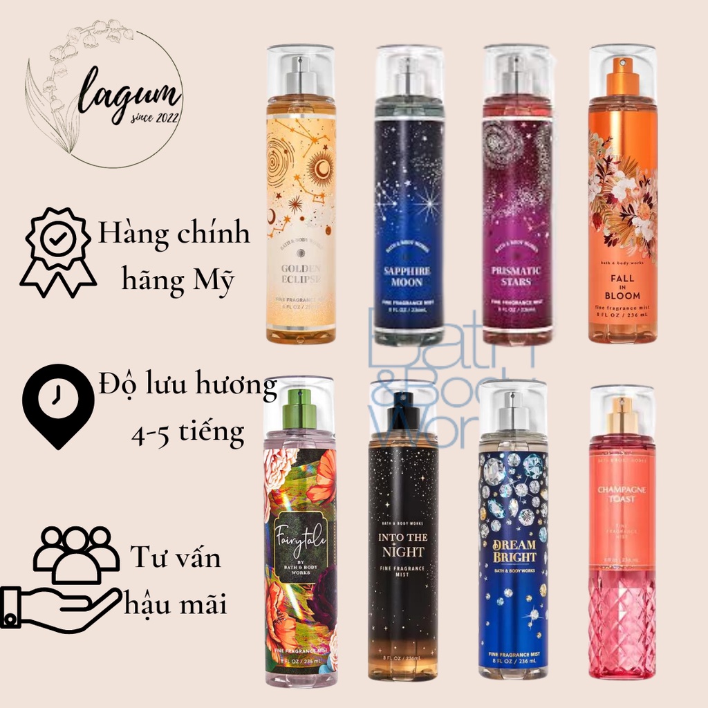 Xịt thơm bodymist cơ thể Bath &Bodyworks