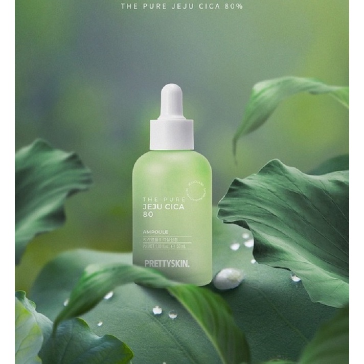 Tinh Chất Giảm Mụn Chiết Xuất Rau Má Prettyskin The Pure Jeju Cica 80 Ampoule 50ml
