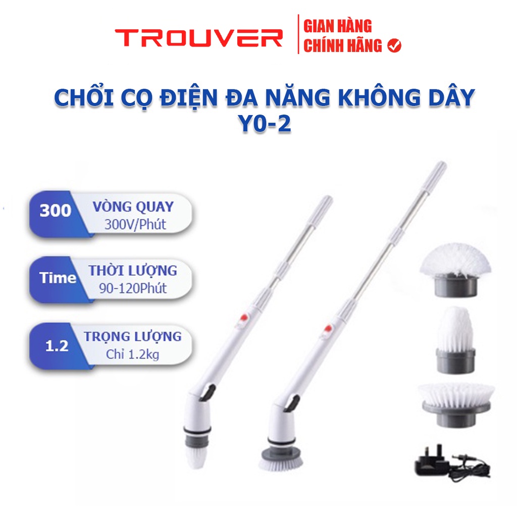 Chổi Cọ Bằng Điện Không Dây Đa Năng - 3in1 Vệ Sinh Nhà Bếp, Nhà Tắm, Cửa Kính Y0-2 - TROUVER STORE O