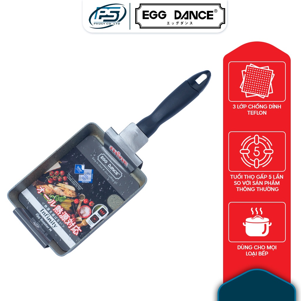 Chảo Chống Dính Egg Dance Infinity Chữ Nhật 13*18cm Đáy Từ Chất Liệu Nhôm Cao Cấp Phù Hợp Cho Mọi Loại Bếp INFINITY-M