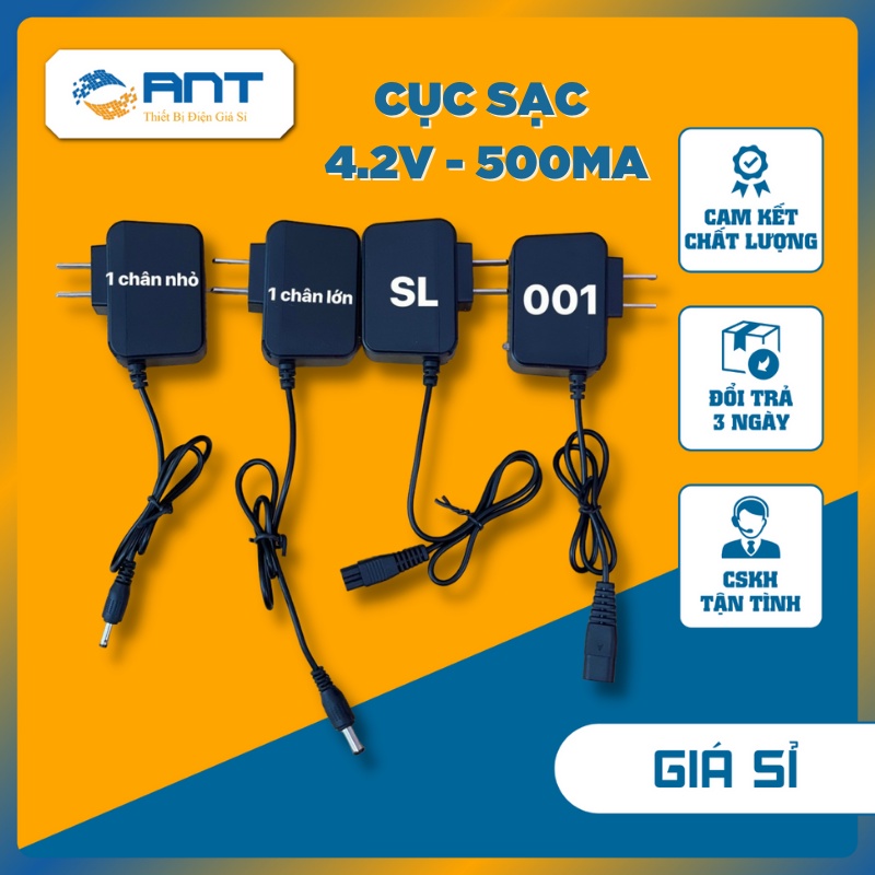 Cục sạc đèn pin đội đầu 1 chân và 2 chân, adapter sạc 3.7V ~ 4.2V dành cho đèn pin, đèn pin đội đầu