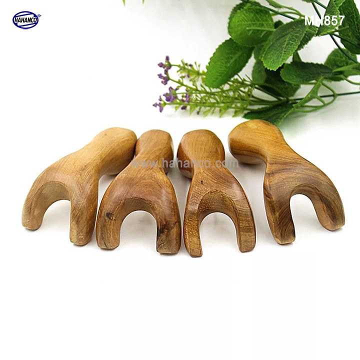 Dụng Cụ Mát xa MH857 HAHANCO Cổ, vai, mắt, mũi, mặt, kiểu thái bằng gỗ thơm