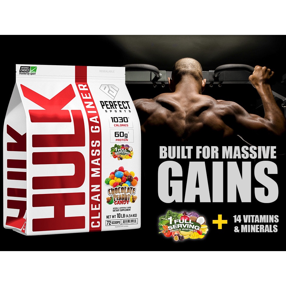 Hulk Clean Mass Gainer Perfect Sports 10lbs - Sữa tăng cân tăng cơ chất lượng cao