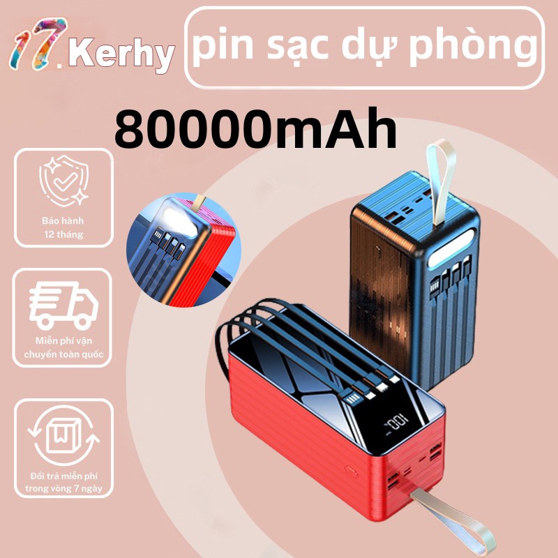 Pin sạc dự phòng 60000 80000mah sạc nhanh 40W，cổng sạc đầu vào2 cổng sạc đầu ra với đèn LED/màn hình LED-17.kerhy