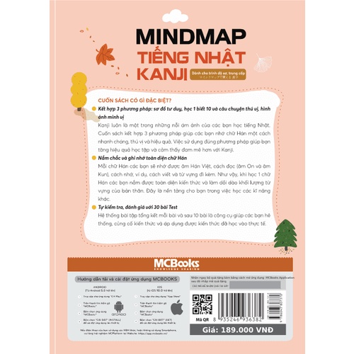 Sách - Mindmap Kanji tiếng Nhật – Dành cho trình độ sơ, trung cấp - Học kèm app