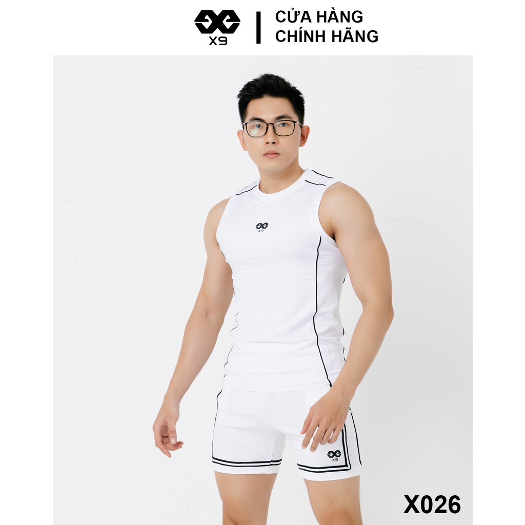 Áo Thun Ba Lỗ Tanktop Nam Phối Sọc Thể Thao Tập Gym Chạy Bộ - X9 Sportswear - X026