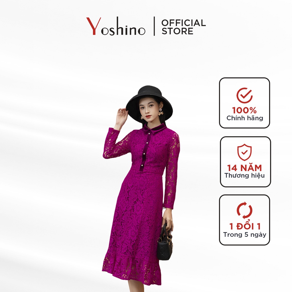 Đầm ren tím dáng ôm đuôi cá nữ Yoshino 215323564