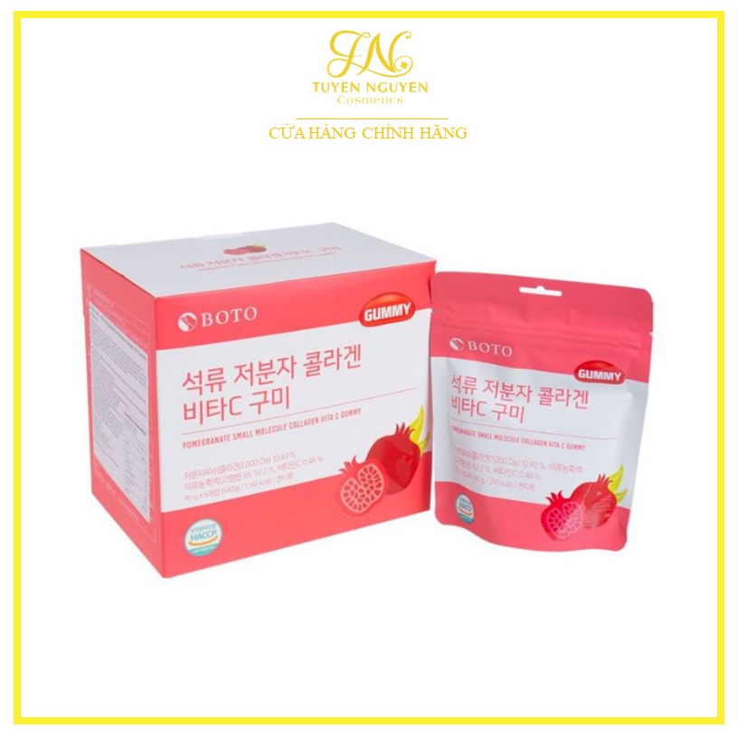 Hộp 6 gói Kẹo dẻo Collagen vị lựu BOTO Collgen 30 viên