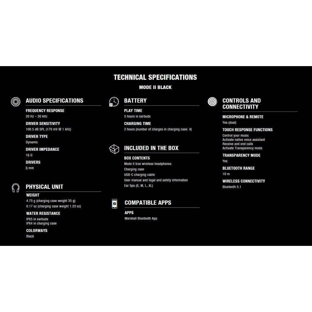 Tai nghe bluetooth Marshall Mode II