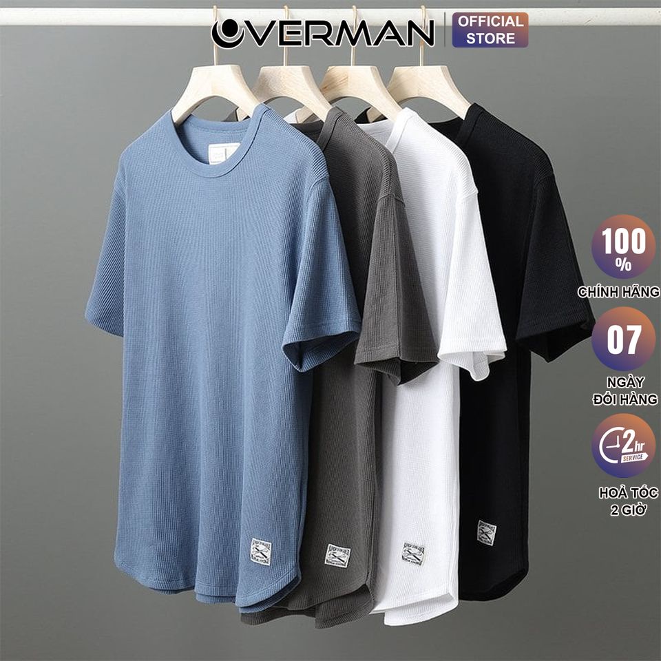 Áo phông nam nữ cộc tay chất liệu cotton xốp thái co dãn 4 chiều cực mát AT05 - OVERMAN